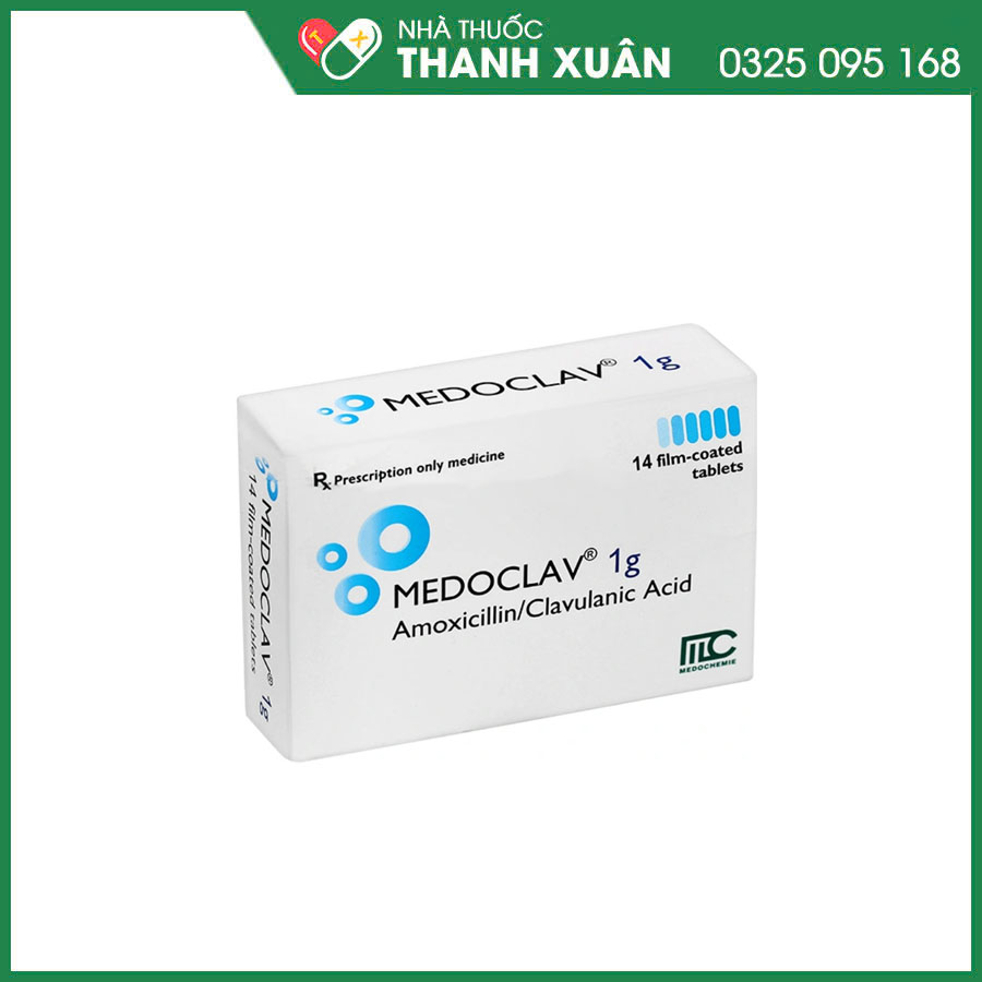 Medoclav 1g thuốc kháng sinh điều trị ngắn hạn các trường hợp nhiễm khuẩn do vi khuẩn nhạy cảm